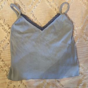 Brandy Melville blue lace cropped tank top